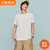 Triple Lance Underwear Men Short Sleeve T-shirt Comfort Water Soft Cotton Extremely Simple Wind Summer New Round Collar Positive Shoulder Jersey