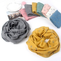 Childrens scarf autumn and winter tide spring and autumn thin men and women cat cotton linen scarf tide baby windproof warm silk scarf