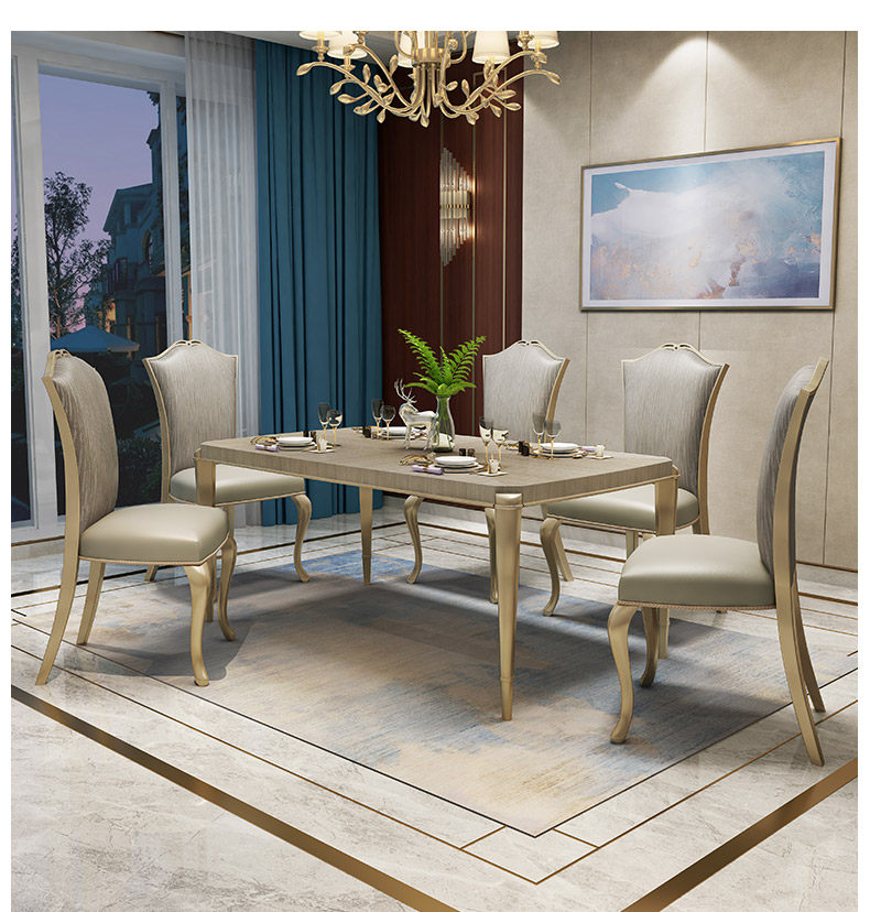 美克餐桌美家家具美式餐桌椅组合实木餐桌现代简约欧式饭桌长方形