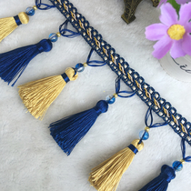 Tianhe lace European curtain lace beads tassel two-color grinding yarn beads hanging ears home decoration accessories splicing