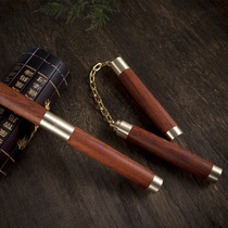 Collectible level play mahogany nunchaku short fine hero two-in-one short stick Red sandalwood solid wood brass nunchaku combat