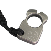 Clear stock titanium alloy TC4 finger tiger self-defense ring Smiley face EDC outdoor mens tools hand woven umbrella rope