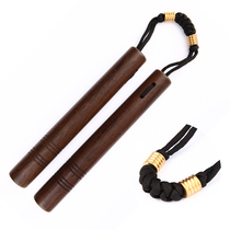 Seiko hand-made ebony nunchaku wooden wooden rope combat performance Solid wood brass pendant Hardwood can sink water