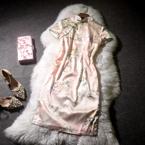 Silk cheongsam 2021 summer new slim slim improved version of the young girl mulberry silk dress female