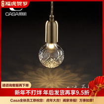 Art French small chandelier modern brass bedroom restaurant toilet corridor bar personalized glass bulb chandelier