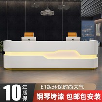 Fashion simple paint front desk reception desk white company arc beauty salon cash register early education kindergarten bar