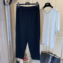 High waist thin tapered pants black pants children slim small commuter Joker casual trousers 2021 Autumn New