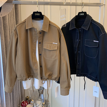 Designer Korean loose casual French vintage stitching pocket tooling jacket jacket cardigan 2021 autumn