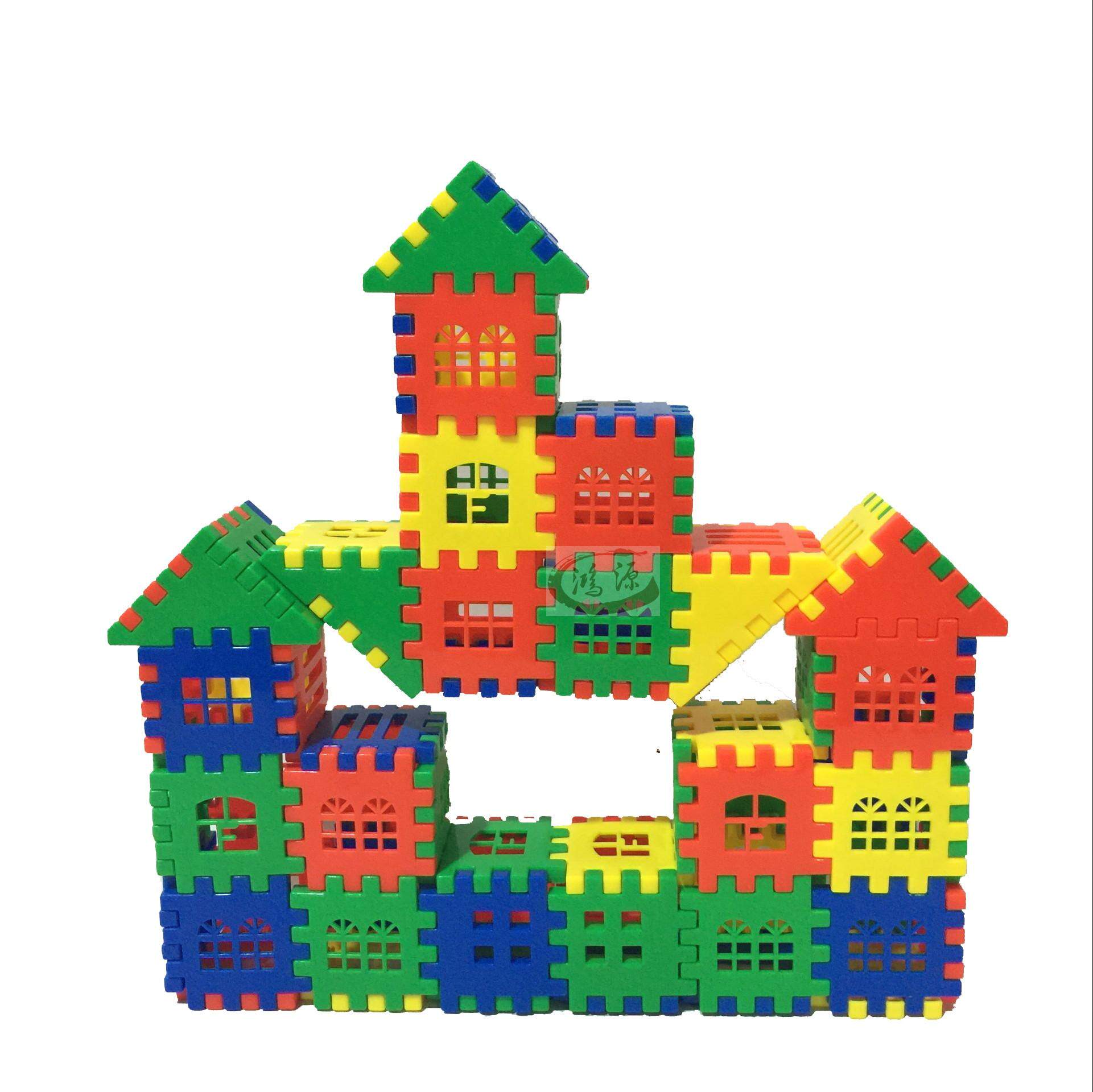 幼儿园桌面大号加厚方块拼插积木宝宝乐园城堡小房子儿童玩具