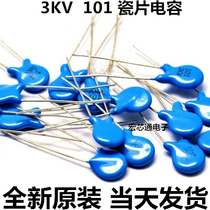 High voltage porcelain capacitor 3000V 3KV 100PF 101m blue magnetic sheet capacitor