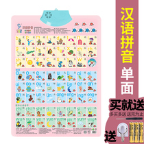 Childrens early education Phonics on the wall sound flipchart toy sound 0-3 years old teach baby 2 learn talking point reading machine