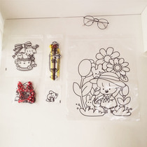 Cute rabbit girl travel storage bag transparent waterproof clothing finishing bag hand account material desktop stationery storage