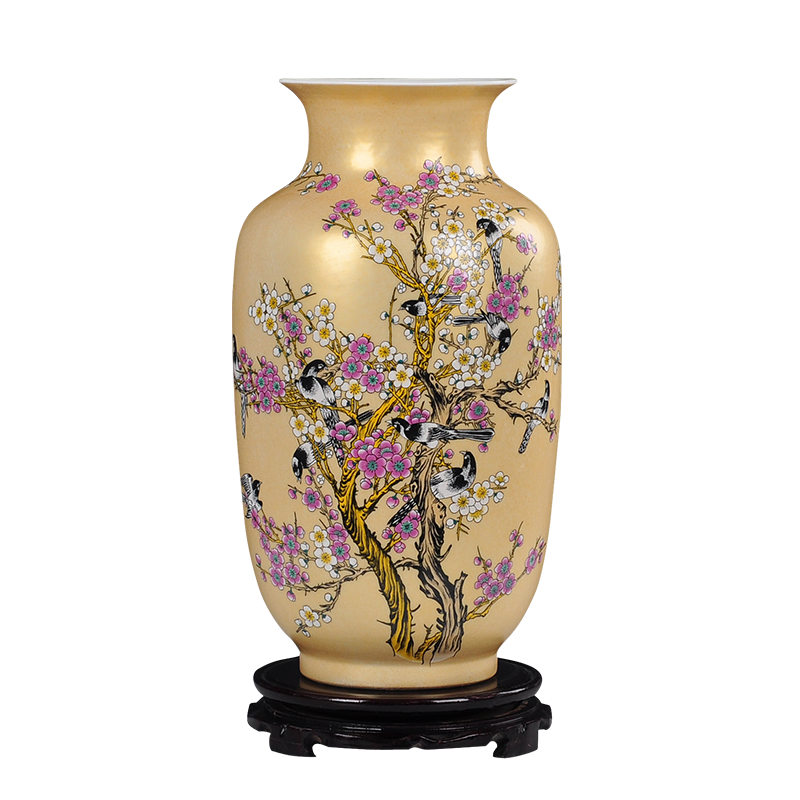 Jingdezhen ceramics vase furnishing articles name plum modern home sitting room home office decoration arts and crafts gifts