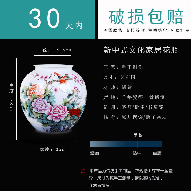 Jingdezhen ceramic big vase furnishing articles hand - made master vase decoration home sitting room decorate a room TV ark