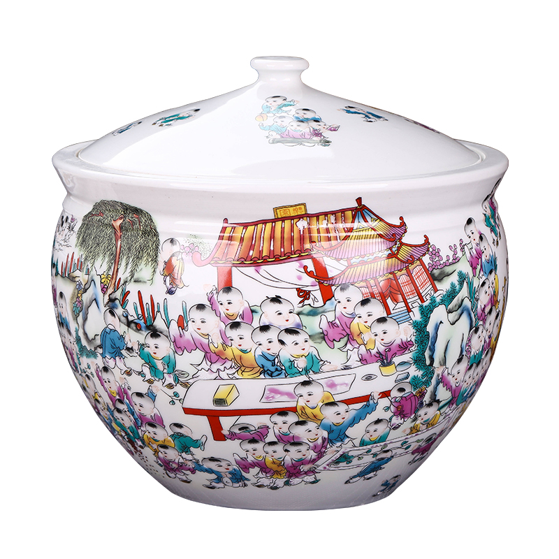 Jingdezhen porcelain ceramic pot storage tanks a catty large tea caddy fixings boxed loose tea packing seal pot