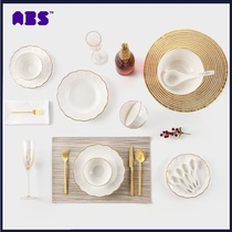  ABS love each other ceramic dish set Household Chinese bowls and chopsticks Bone China tableware set plate gift box 14 heads