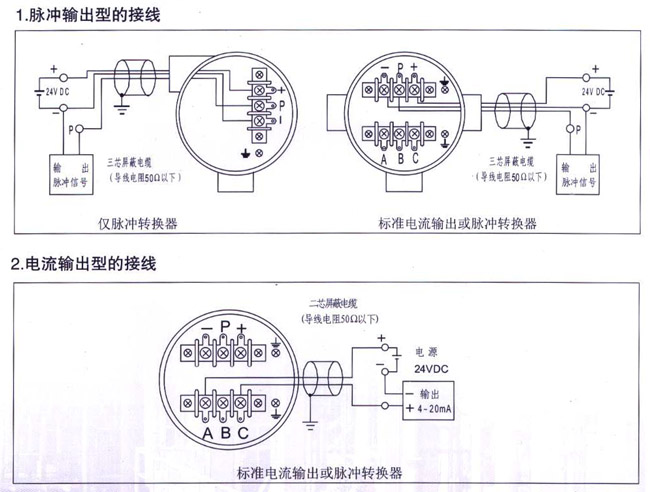 单转子螺旋流量计接线图