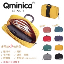Qminica Waterproof coin zipper card case Color Oxford cloth Solid color portable change storage bag Anti-wear bag