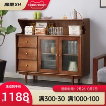Side Cabinet full solid wood wine cabinet tea cabinet home side cabinet modern simple cabinet integrated Wall living room locker