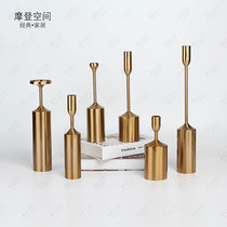 Creative Candle Holders Nordic Minimalist Metal Crafts Swing Piece European Style Retro Candlestick Romantic Table Golden Candle Holder