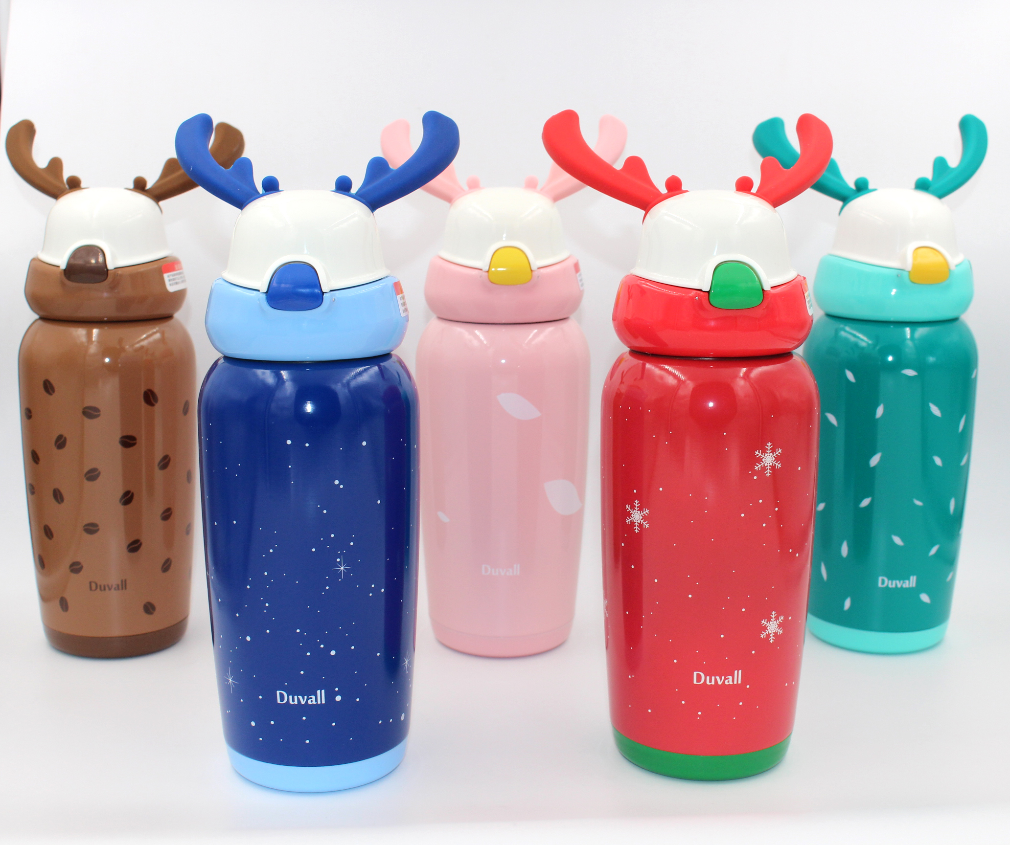 duvall杜瓦尔鹿角杯便携杯麋鹿水瓶儿童吸管水壶316不锈钢保温杯