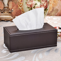 Leather tissue box Paper storage box Coffee table Living room car Home home simple creative cute Nordic custom
