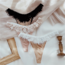 Teenage Girl Din pants low waist Underpants Hot and Invisible ultra-thin lace No marks T-pants Transparent Temptation Cotton Crotch Butterfly Knot