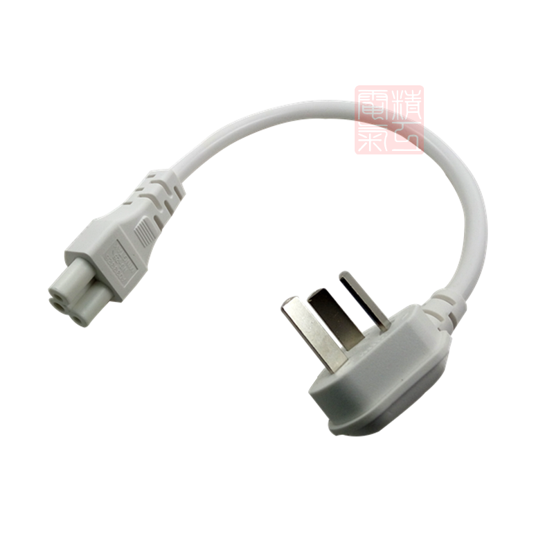 Elbow Super Short Laptop Power Cord Three Holes Plum Blossom Tail Short Line Portable Plum Power Cord Short White 0 5 m 5 m