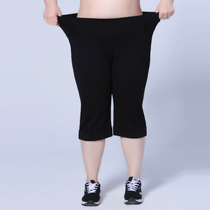 Summer new large - yard female elastic seven - jerseys fat mm 200 pounds of relaxed cross - large coarse leg pants commuted