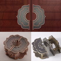 Bronze glass door handle semi-round door handle wooden door glass door handle antique big handle round handle