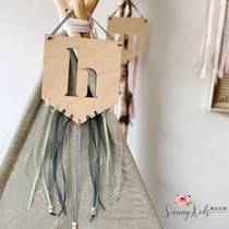 sunnykids custom ins wind letter name plate wooden sign advertising sign Home decoration childrens room