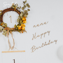 sunnykids custom ins decoration wooden birthday card Birthday scene layout Childrens 100-day birthday background wall