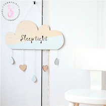 sunnykids childrens room custom clouds raindrops brand name baby text custom handmade DIY shop door number