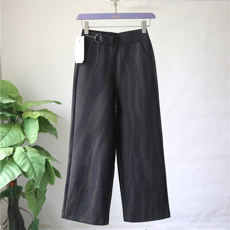 Brand break code high waist wide pants female hair Thickened Loose Straight Drum Pants Autumn Winter