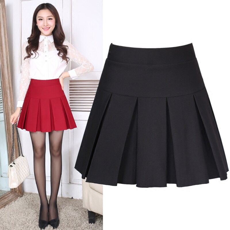 秋冬短裙半身裙女A字高腰伞裙百