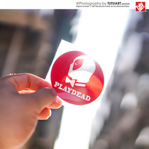 TUTU map car stickers original PLAYDEAD small red label car tail warning stickers flower waiters waterproof reflective car stickers