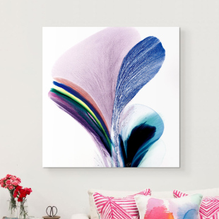 沙发背景墙挂画羽毛抽象艺术餐厅壁画现代简约创意客厅装饰三联画