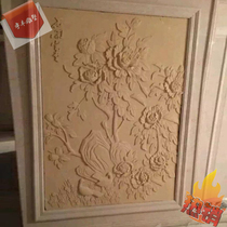 Artificial sandstone relief mural TV background wall Chinese porch sandstone lobby three-dimensional carving flowers blossfully