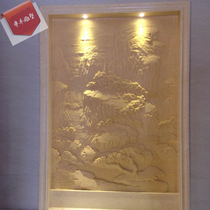 Factory direct sandstone relief mural TV background wall porch panel sandstone carving large landscape relief