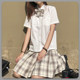 Cherry family JK white shirt lapel collar embroidery corner square collar short-sleeved multi-colored short-sleeve shirt female summer Cherry family JK white shirt lapel collar embroidery corner square collar short-sleeved multi-colored short-sleeve shirt female summer