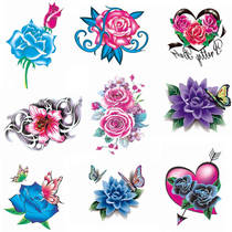 (50 sets) new tattoo stickers female waterproof durable 3D realistic sexy rose flower butterfly hipster