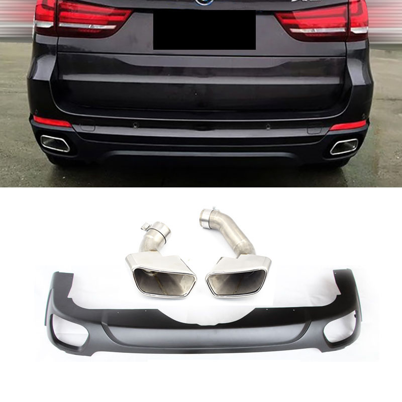 Suitable for 04-18 new BMW X5 E70 F15 tail throat exhaust modification round mouth upgrade square mouth rear lip tail mouth