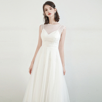 Light wedding dress small dress female French little man out of the yarn Sen department simple atmosphere travel license little white dress summer
