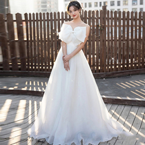 Wedding dress 2021 new bridal master wedding dress small dress high-end size simple go out gauze