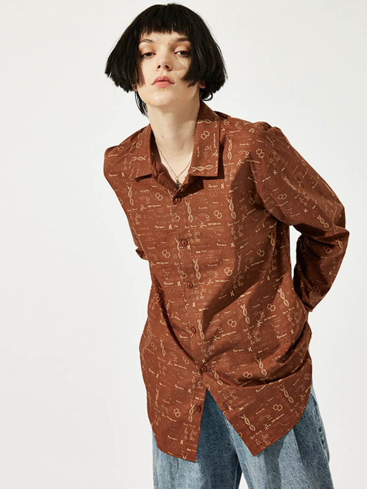 howl化学少女dna手绘印花衬衫