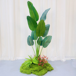 Nordic simulated green plant potted tropical forest plant landscaping interior decoration window traveler banana floor-standing ornaments