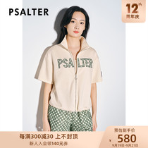 Psalms Pretty Womens 2022 Summer New College Style Short Sleeves Zipper Jacket Plaid Shorts Two-Piece Set