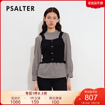 Psalm women's 2021 autumn new fashion camisole fake two-piece shirt blouse