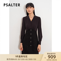 Poetic womens dress 2021 Winter new black V Pilot Blister Fashion sweaters dress up