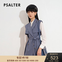 Shadow Psalm Womens 2021 autumn new double-breasted lace-up waist vintage English horse jacket jacket